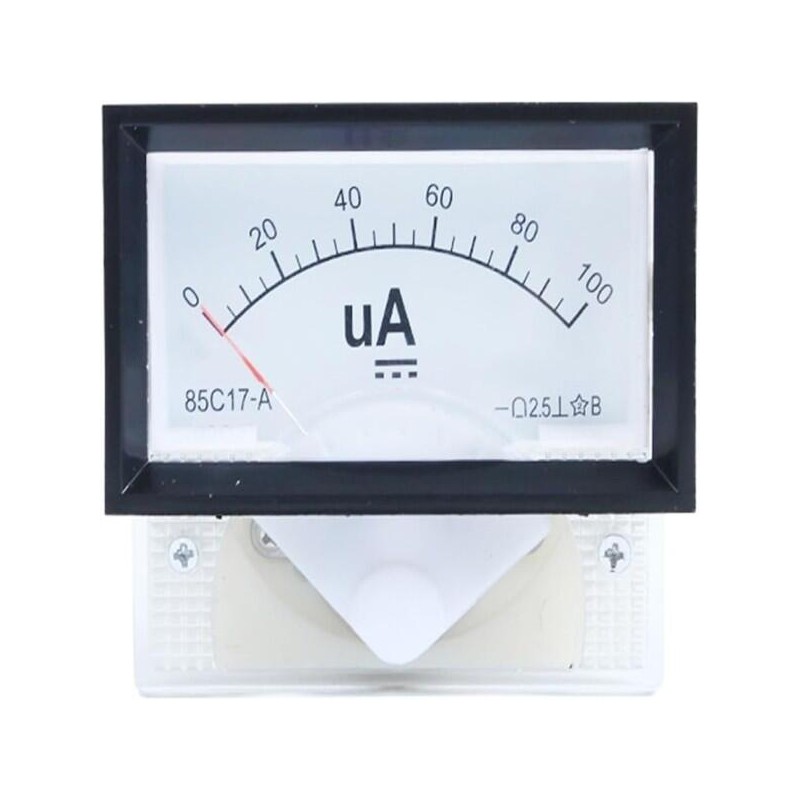 호환 85C17 패널 마운트 아날로그 전류계 게이지 DC 0-100uA 50uA