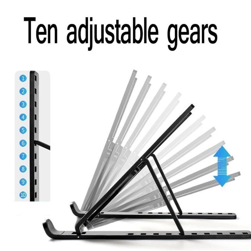 Adjustable Heat Dissipation Laptop Stand, 1 Count Plastic Foldable Laptop Desktop