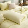CLOTHKNOW Yellow Bedding Duvet Cover Set Queen Washed Cotton Light