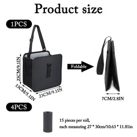 Car Bin with 4 Rolls of Garbage Bags, Waterproof and Leak-Proof Car Rubbish Bin, Collapsible Trash Can for Back of Car, Portable Car Trash Bin with Storage Pockets, Ideal for SUV, Truck, and Minivan