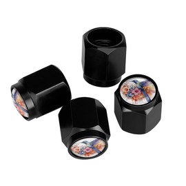 Buyidec Hummingbird Watercolor Flowers Floral Tire Valve Stem Caps Aluminum Black Stem Tire Valve Caps Universal Stem Covers for Cars SUVs Trucks Bikes Motorcycles Bicycles (4 Pack)