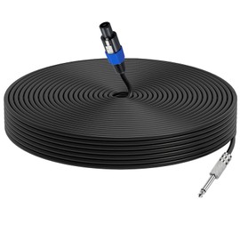 LOKEKE Professional Speakon to 6.35MM Extension Cable, Speakon to 6.35mm 1/4 inch TRS Male to Male Audio DJ Cable Cord with Twist Lock, 6FT