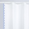 Scalloped Shower Curtain Cotton Blue White for Bathroom Textured 72x84