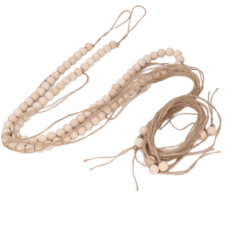 2pcs Hanging Photo Display Wall Decor with Wooden Beads Tassels