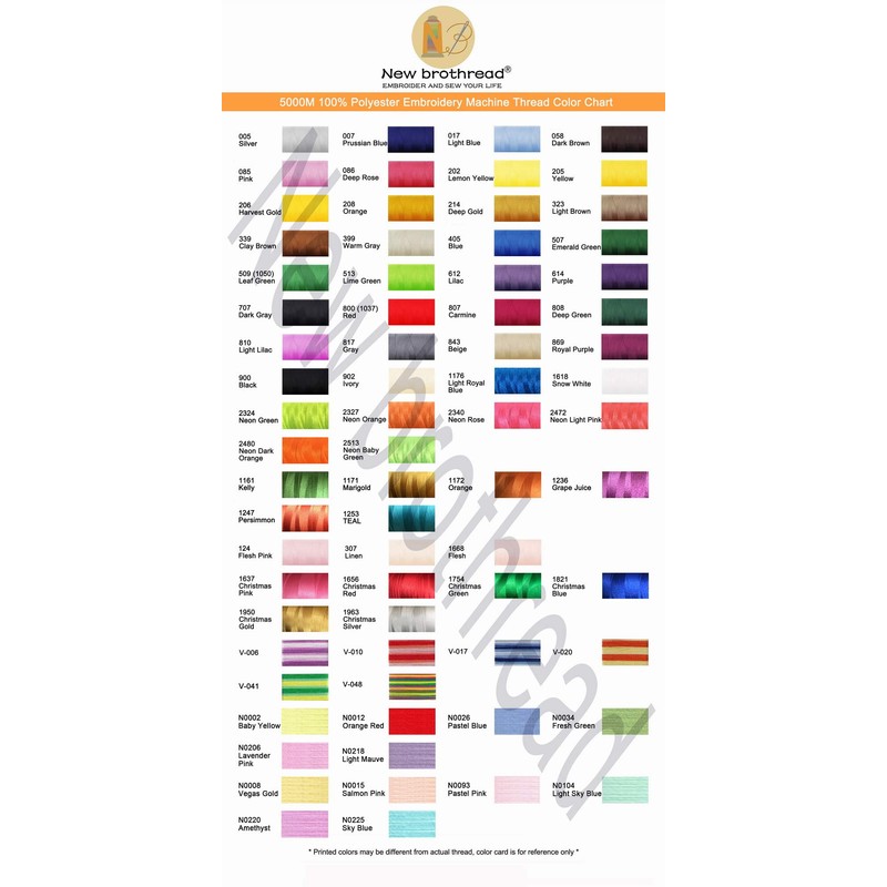 New brothread Set of 6 Pastel Colors-2 Polyester Machine Embroidery