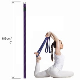 CampTeck D-Ring Polyester Yoga Strap - Adjustable Stretching Yoga Belt for Holding Positions, Improved Flexibility, Alignment, Posture, Resistance for Pilates, Yoga, Fitness and Exercise, Purple, 72"