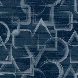 Livelynine 17.5x276 Blue Peel and Stick Wallpaper Geometric Prepasted Navy Blue and White Wallpaper for Bathroom Boys Room Girls Dorm RV Accent Wall Royal Blue Decorative Contact Paper Art Deco Vinyl