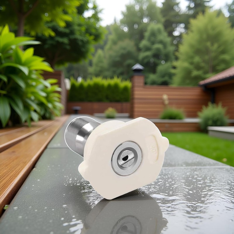 White Pressure Washer Spray Nozzle Tip 40 Degree Metal Nozzle