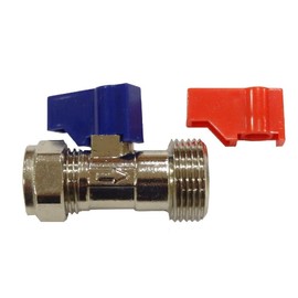 UKDD® 15mm x 3/4" Straight Washing Machine Tap c/w Check Valve, Dishwsher Applianses Valve