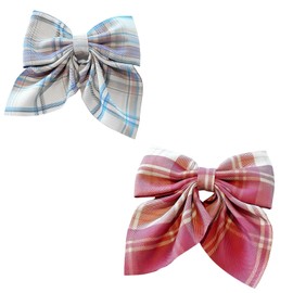 DHWEKU Bow Hair Clip, Pack of 2 Women Hair Bows Large Bow Hair Clip Hair Clips Girls Hair Clips (Pink, Blue/Purple)