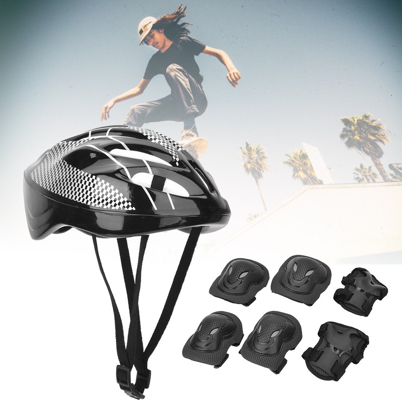 7pcs Adult Roller Skating Protection Gear Set Knee Pads Elbow