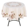 Round Red Floral Flower Embroidered Table Runner Tablecloth Cutwork Table