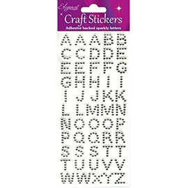 Oaktree Crafts Eleganza Alphabet Stickers, Clear/Silver Number 43