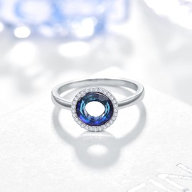 TANGPOET Thumb Ring 925 Sterling Silver Evil Eye Buddhist Crystal Malachite Star Ring Promise Engagement Ring Jewellery Gifts for Women Girls Ladies, Sterling Silver