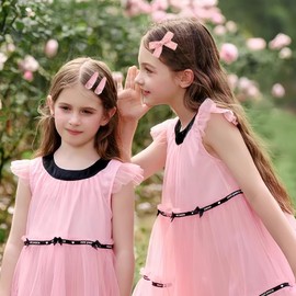 LYXOTO Girls Hair Clips, Pack of 12 Cute Hair Clips, Metal Snap Hair Clips in Bow, Hair Clip for Birthday Party Gift (Style 1)