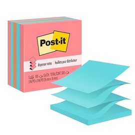 Post-it Notas Adhesivas Pop Up, Colección Capetown, 7.6 cm x 7.6 cm, 5 pads, 100 hojas por pad
