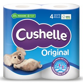 Cushelle Toilet Roll White, Pack of 4