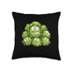 Brussels Sprouts Smiling Comic Style Throw Pillow