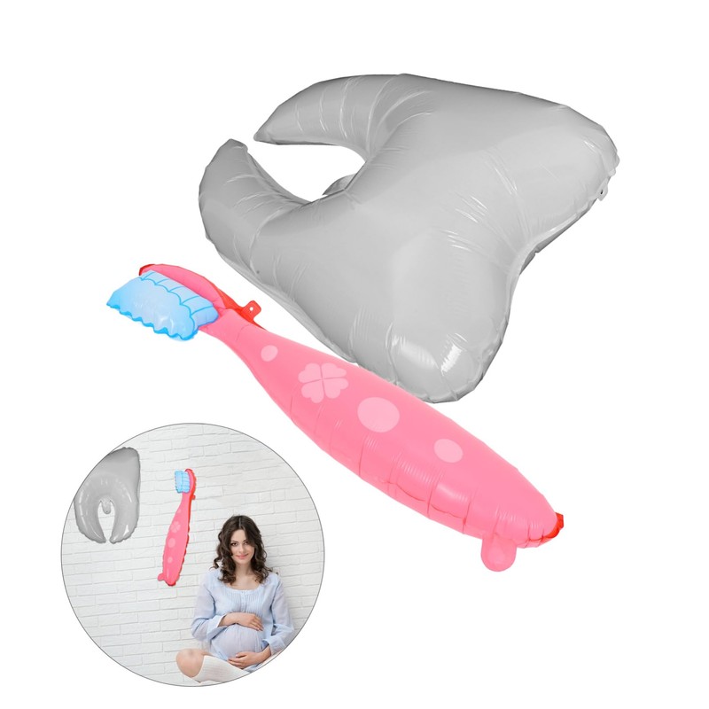 Kisangel 2pcs White Tooth Balloons for Shower Decorations Unique Tooth