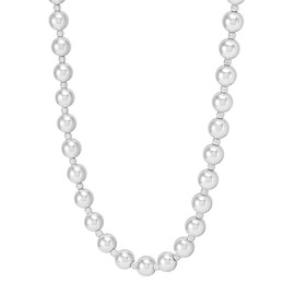 Silpada 'Urban Chic' Sterling Silver Hematite Beaded Necklace, 18" + 2" (6mm)