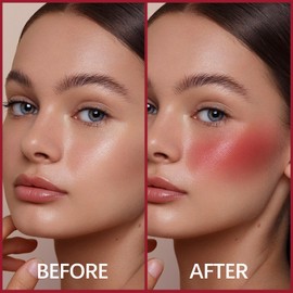 AFGHOUZ 2 Pcs Liquid Blush, Long-lasting Liquid Blush for Cheeks and Eyes, High-pigment Color Lightweight Glowy Natural Facial Contouring