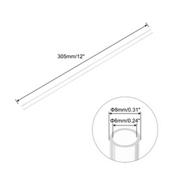 MECCANIXITY Acrylic Pipe Clear Rigid Round Tube 6mm(1/4") ID 8mm(5/16") OD 12" for Lamps and Lanterns, Water Cooling System