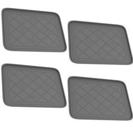 Stalwart Weather Boot Tray 4 Pack-Small Water Resistant Plastic Utility Shoe Mat for Indoor and Outdoor Use in All Seasons (Grey), Gray, (L) 19.75” x (W) 15.5” x (H) 1”