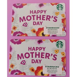 STARBUCKS CARDS 2024" 2 HAPPY MOTHER'S DAY CARDS" GREAT PRICE   BRAND NEW