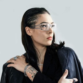 VOOGLAM Glasses Rainey Black Rectangle Frame Clear Lens Non-Prescription Eyeglasses for Women Men GJGM964306-01