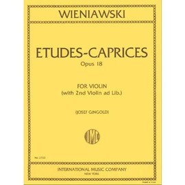 Wieniawski Henryk Etudes Caprices, Op. 18 Violin solo with optional 2nd Violin part - Josef Gingold
