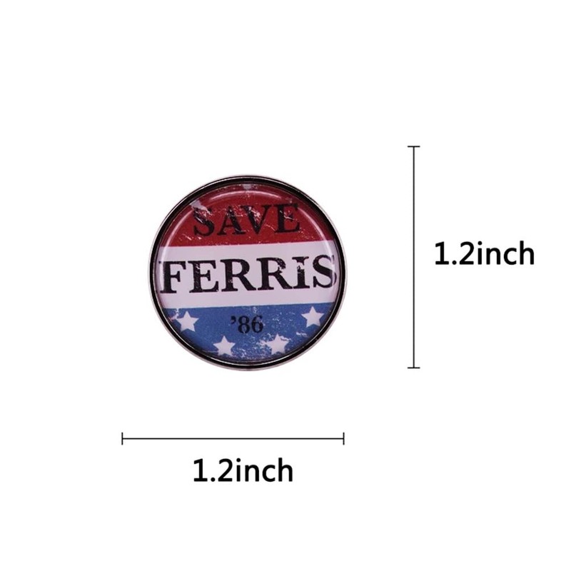 HUAQIGUO 1986 Ferris Bueller's Day Off Red Enamel Brooch Pin