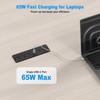 65W USB C Recessed Power Strip, Flush Mount Desktop Recessed