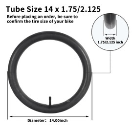 14 x 2.125 Bike Inner Tube Compatible with 14x1.75 14x1.9 14 x 1.95 14 x 2.10 14 x 2.125 Kid Bike Mountain Bike Tire Tube, with 32mm Schrader Valve-2 Pack