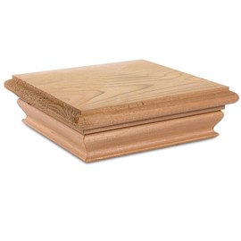 Woodway Pyramid Post Cap, fits 5.25" Post, in Premium Cedar, 1PC