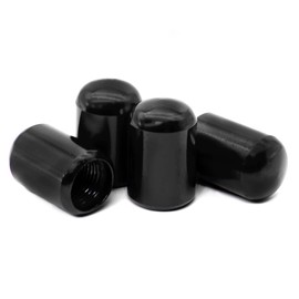 Sufilux Car Tire Valve Stem Caps, 4pcs Air Caps Stem Covers, Universal Tire Valve Caps for Cars, SUVs, Bike, Trucks and Motorcycles, Car Wheel & Tire Exterior Accessories Parts - Black