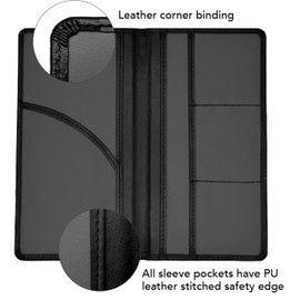 Lifecraft Insurance Registration Document Holder for Glove Box Compartment Organizer Auto Drivers License, ID and Cards - Premium PU Leather Vehicle Magnetic Information Cover Wallet (Midnight Black)