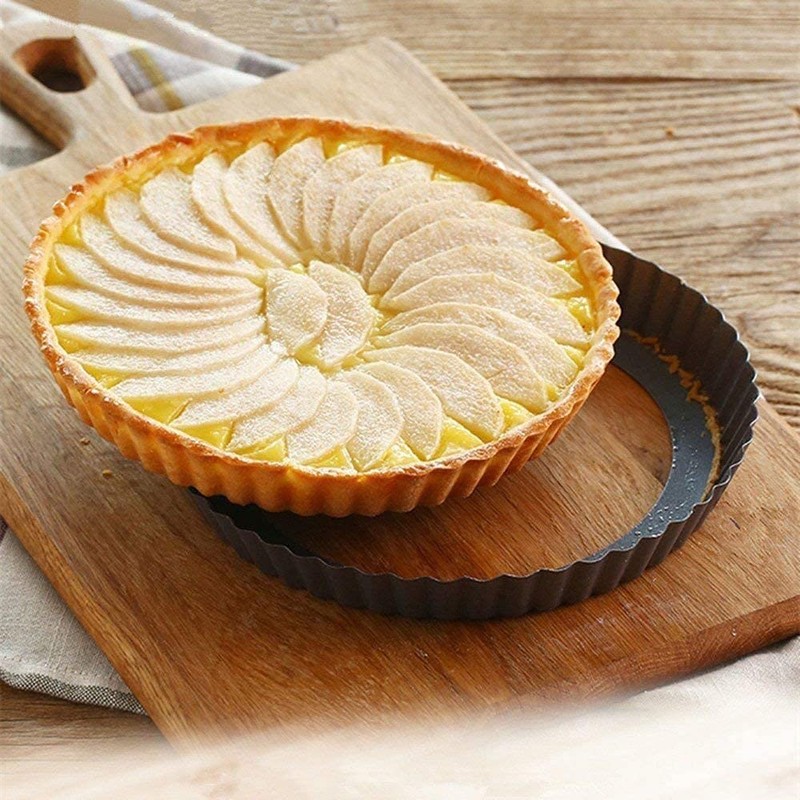 Tart Pan, Quiche Pan, RICHSC Non-Stick Removable Loose Bottom Carbon