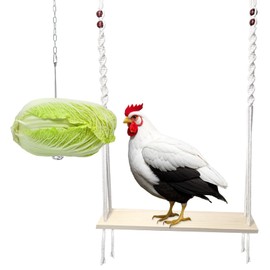 HahaMagic Chicken Swing Toy and Hanging Chicken Feeder with Chain and Hook for Large Chicken Coop, Chicken Coop Accessories and Decor for Hens and Roosters, Ideal Gifts for Chicken Lovers and Oweners