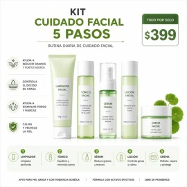 Kit Skincare Antiacné Vogirlog 5 Pasos Control Grasa                                                                                                  