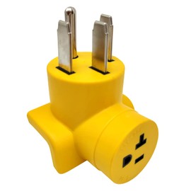 Parkworld 68079A EV Adapter NEMA 14-50P to 5-20R T-Blade 5-15R One Piece Compact Adapter for EV Charger Output 20A 250V