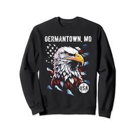 Germantown Maryland Patriotic Eagle USA Flag Vintage Design Sweatshirt