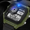 Digital Sport Watch Canvas Strap Luminous Waterproof Retro Sport Watch