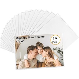 Magnetic Picture Frame 24 Packs Fridge Magnetic Photo Frames Holds 5 x 7 Inches Photos - Color: White, Size: 4*6 inches-10 Pack