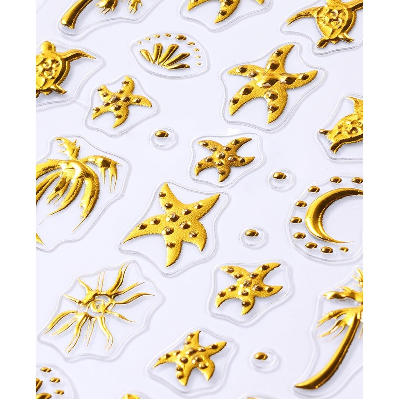 Sea Nail Stickers for Nail Art - 3 Sheets 5D