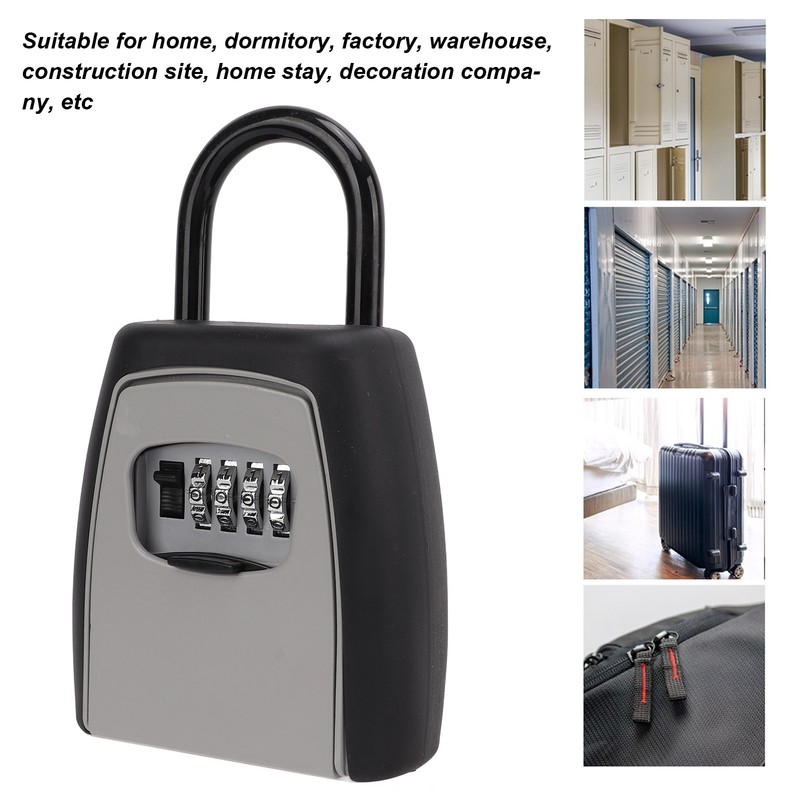 Key Lock Box Hanging Portable Resettable Password 4‑Digit Combination Lockbox