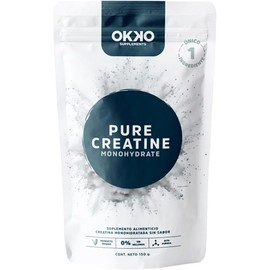 OKKO Creatina Pura, 150 G Rendimiento Sugar Free sin Rellenos Ni Aditivos Alta Pureza y Calidad Premium Mayor Absorción