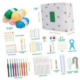 jojofuny 1 Set Beginner Crochet Kit Complete Crochet Hooks with Yarn and Accessories All Inclusive Portable Crocheting Kit for Creative Projects Present for Craft Enthusiasts