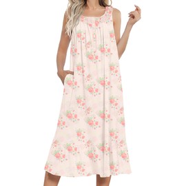 Ekouaer Long Sleeveless Nightgowns for Women Ladies Night Gown