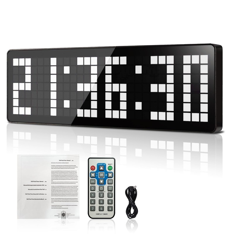Manoive Gym Timer, 13.2 Inch Digital LED Wall Clock &
