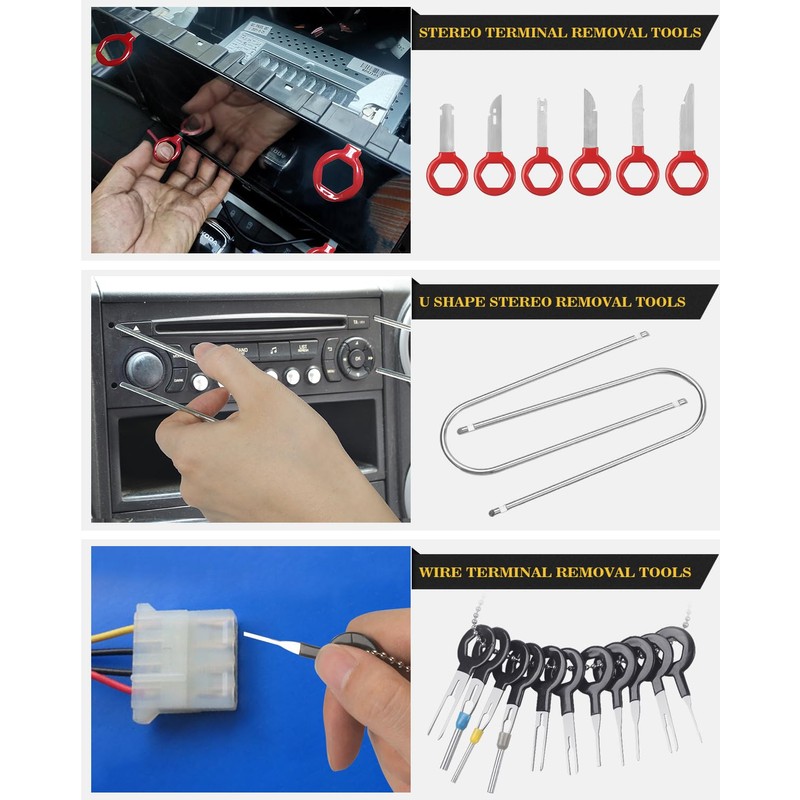 Poraxy Trim Removal Tool,120Pcs Car Panel Door Audio Removal Tool